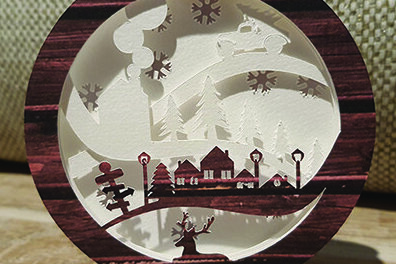 Intra απο ξύλο plywood 3mm-4mm πάχος ΧΡΙΣΤΟΥΓΕΝΝΙΑΤΙΚΑ στολίδια τρισδιάστατα χαρτόκουτα Δίασταση 30x30 cm INTRAFABR-16778291