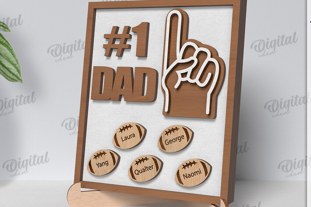 Intra απο ξύλο plywood 3mm-4mm πάχος Τρισδιάστατο εξατομικευμένο σημάδι της γιορτής του πατέρα Δίασταση 30x20 cm INTRAFABR-119615472