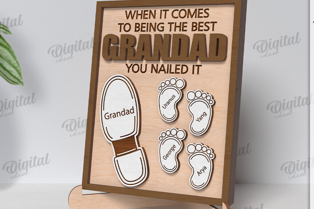 Intra απο ξύλο plywood 3mm-4mm πάχος Τρισδιάστατο εξατομικευμένο σημάδι της γιορτής του πατέρα Δίασταση 30x20 cm INTRAFABR-119615811