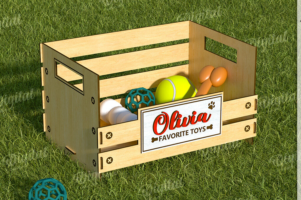 Intra απο ξύλο plywood 3mm-4mm πάχος 3D εξατομικευμένο καλάθι παιχνιδιών για κατοικίδια Δίασταση 30x20 cm INTRAFABR-119548402