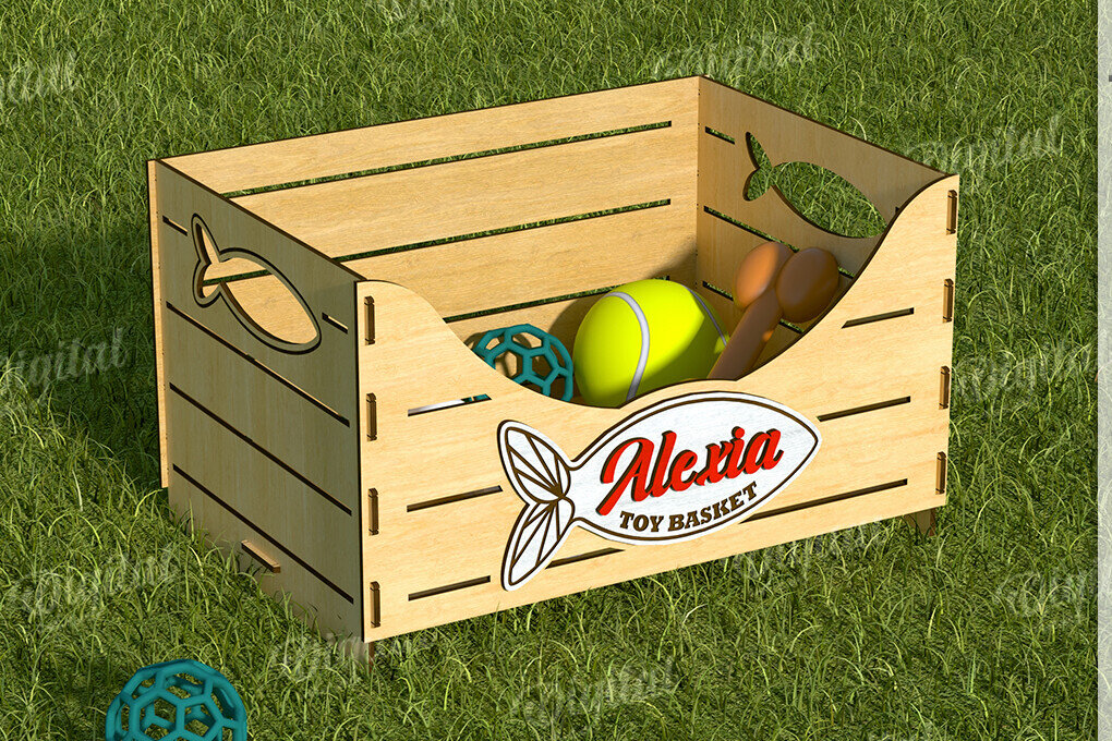 Intra απο ξύλο plywood 3mm-4mm πάχος 3D εξατομικευμένο καλάθι παιχνιδιών για κατοικίδια Δίασταση 30x20 cm INTRAFABR-119549047