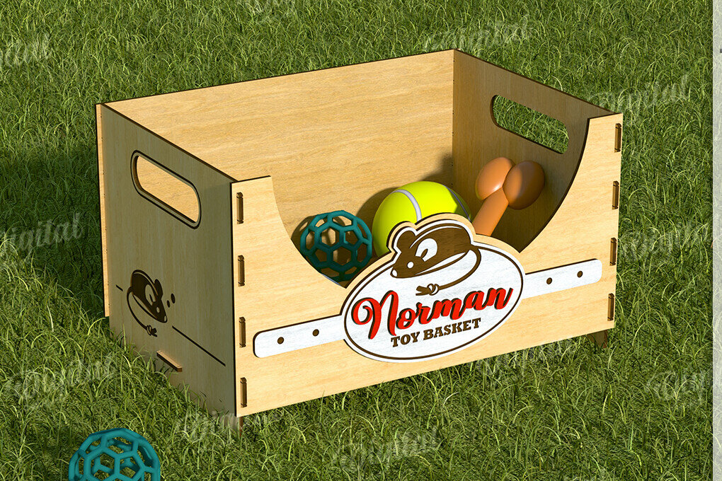 Intra απο ξύλο plywood 3mm-4mm πάχος 3D εξατομικευμένο καλάθι παιχνιδιών για κατοικίδια Δίασταση 30x20 cm INTRAFABR-119549092