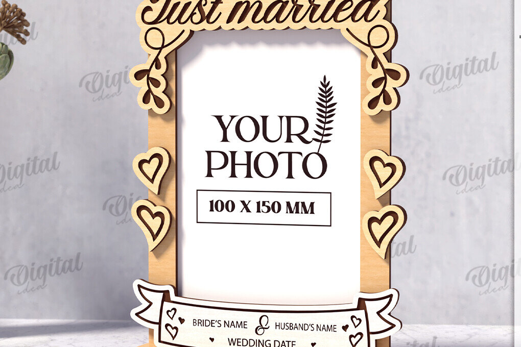 Intra απο ξύλο plywood 3mm-4mm πάχος Τρισδιάστατο εξατομικευμένο λέιζερ κορνίζας γάμου Δίασταση 20x30 cm INTRAFABR-121120459