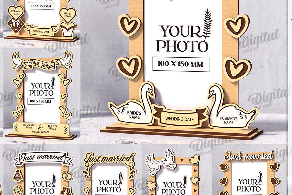 Intra απο ξύλο plywood 3mm-4mm πάχος 3D εξατομικευμένων κορνίζες γάμου Δίασταση 20x30 cm INTRAFABR-120970677