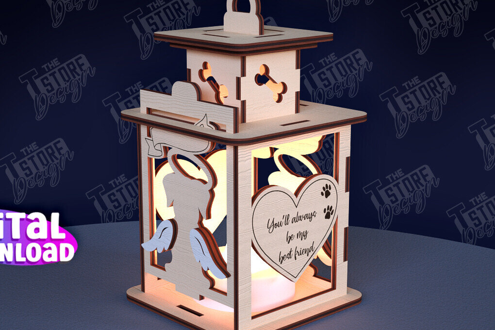 Σετ των 3 Intra απο ξύλο plywood 3mm-4mm πάχος φαναριού 3D Memorial Pet Δίασταση 15x15 cm INTRAFABR-95351274