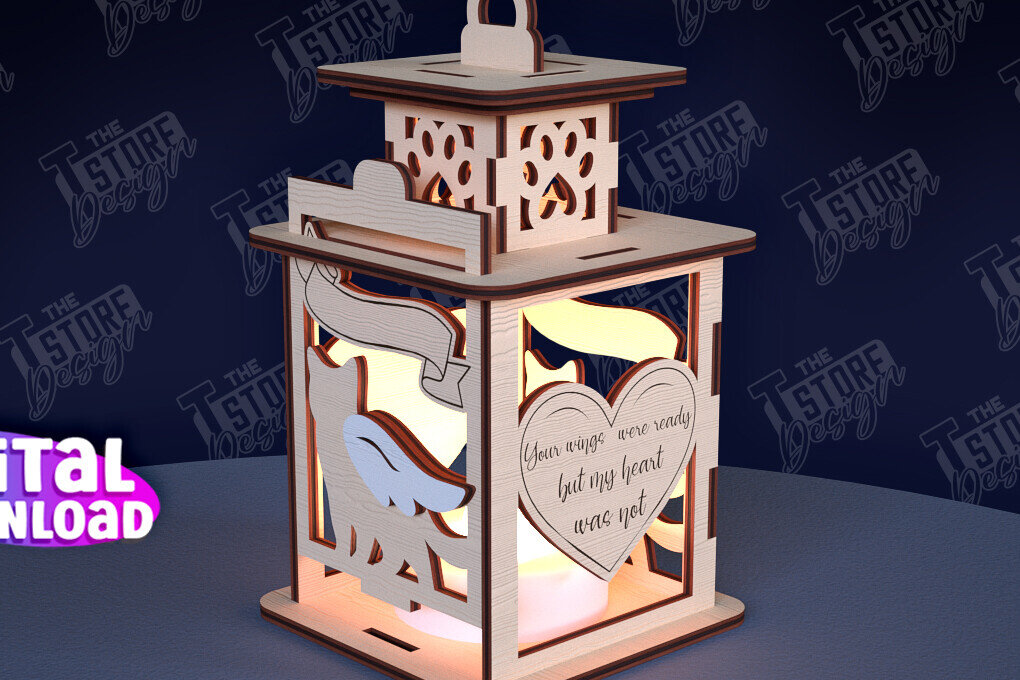 Σετ των 2 Intra απο ξύλο plywood 3mm-4mm πάχος φαναριού 3D Memorial Pet Δίασταση 15x15 cm INTRAFABR-95351265