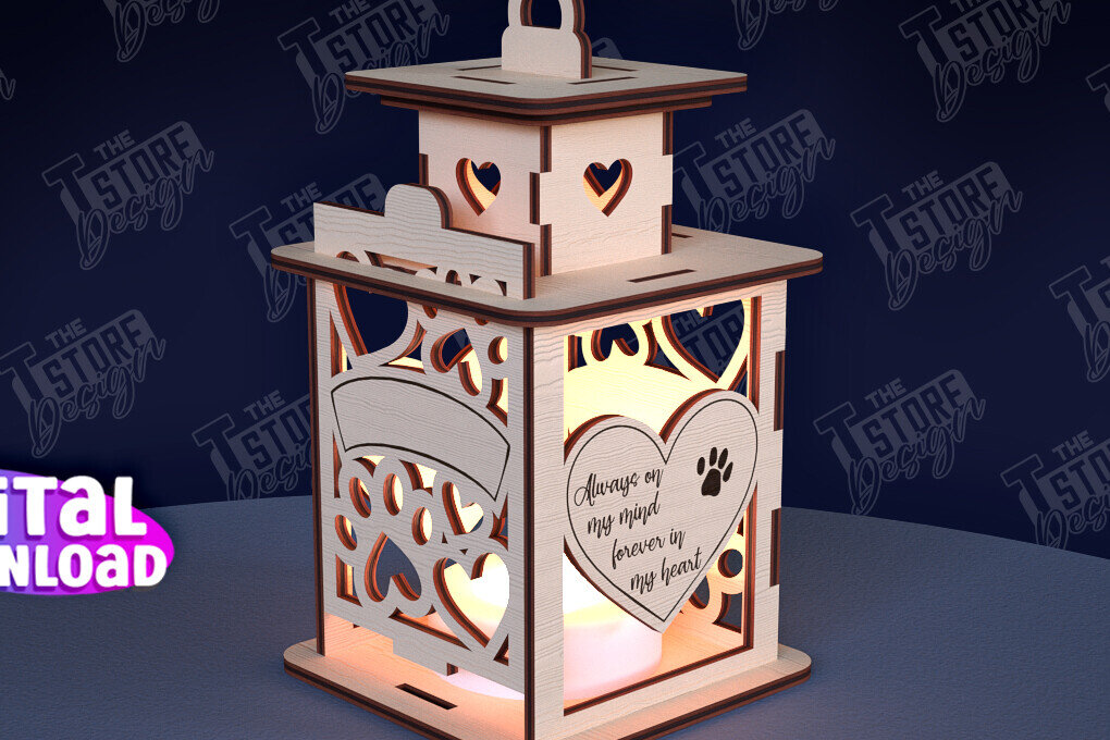 Σετ των 3 Intra απο ξύλο plywood 3mm-4mm πάχος φαναριού 3D Memorial Pet Δίασταση 15x15 cm INTRAFABR-95351269