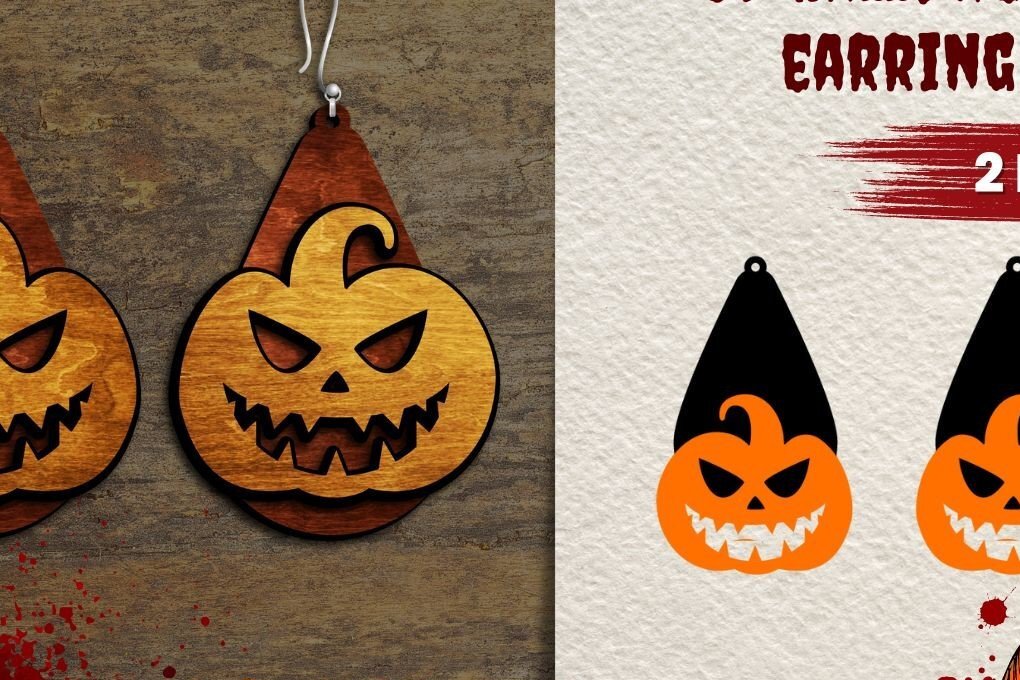 Σετ των 3 Intra απο ξύλο plywood 3mm-4mm πάχος 3D σκουλαρίκια κολοκύθας Δίασταση 3x3 cm INTRAFABR-39666602