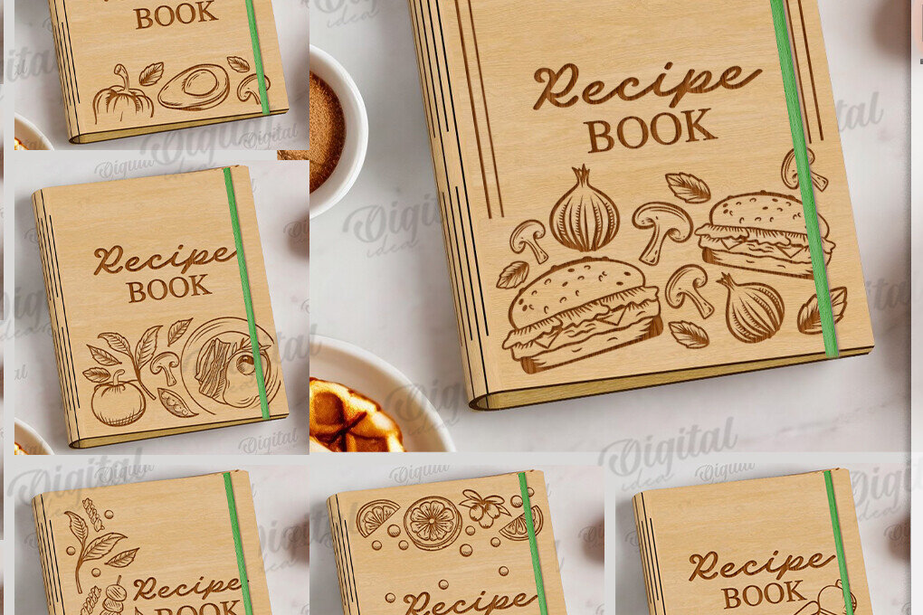 Intra απο ξύλο plywood 3mm-4mm πάχος Τρισδιάστατο εξώφυλλο βιβλίου συνταγών κοπής με λέιζερ Δίασταση 30x20 cm INTRAFABR-122198721