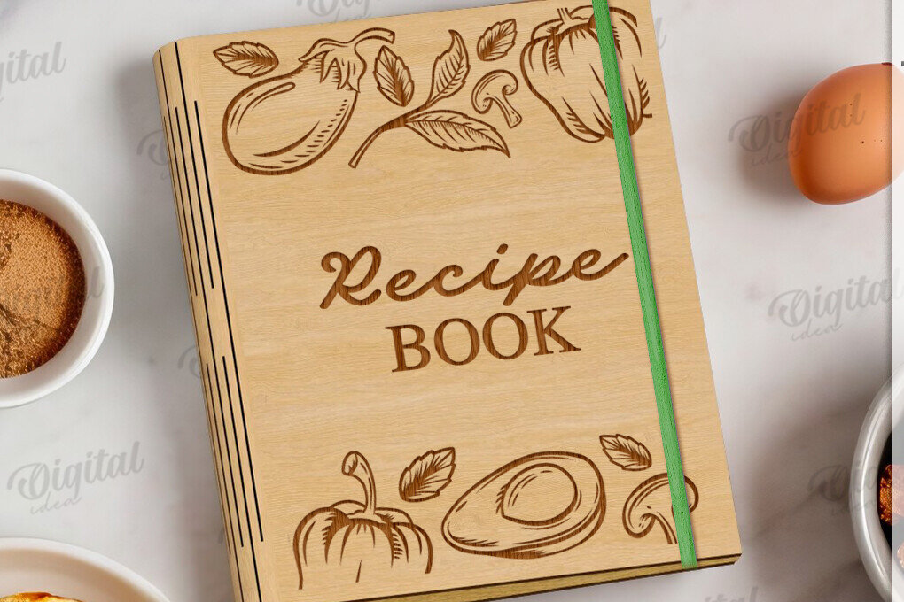 Intra απο ξύλο plywood 3mm-4mm πάχος Τρισδιάστατο εξώφυλλο βιβλίου συνταγών Δίασταση 30x20 cm INTRAFABR-122057979