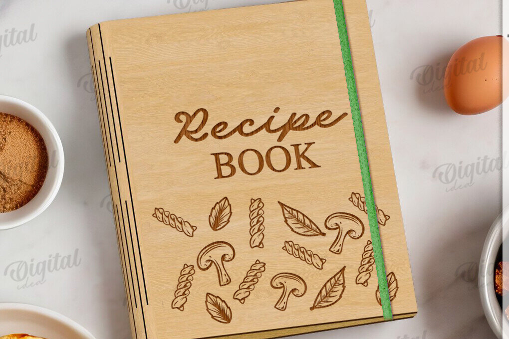 Intra απο ξύλο plywood 3mm-4mm πάχος Τρισδιάστατο εξώφυλλο βιβλίου συνταγών Δίασταση 30x20 cm INTRAFABR-122057615