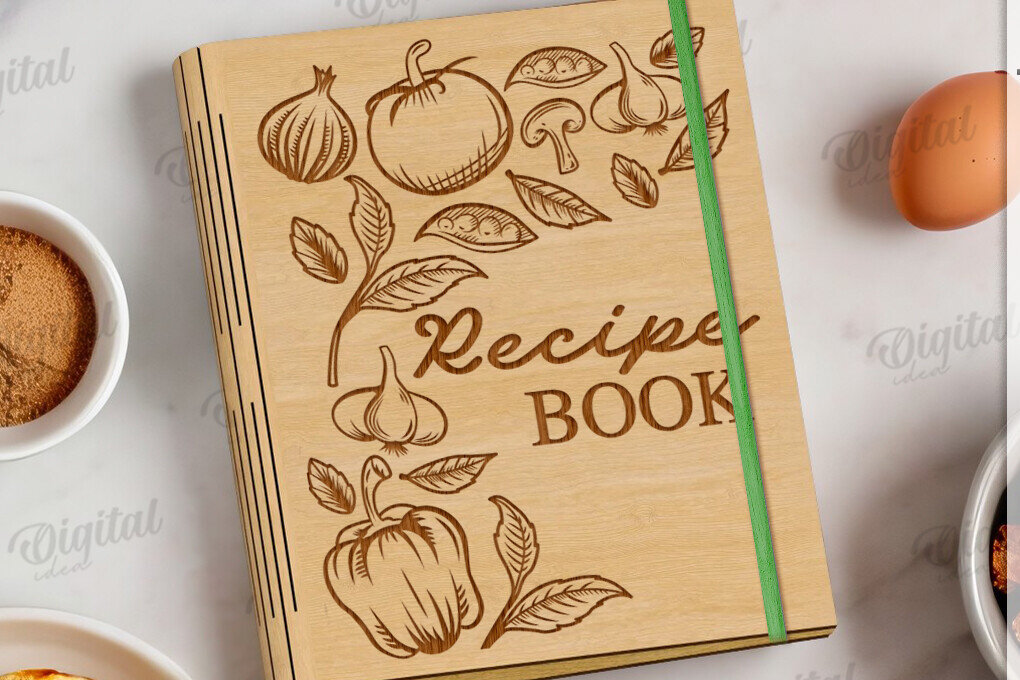 Intra απο ξύλο plywood 3mm-4mm πάχος Τρισδιάστατο εξώφυλλο βιβλίου συνταγών Δίασταση 30x20 cm INTRAFABR-122057696