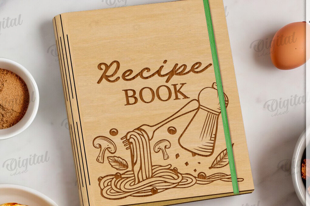 Intra απο ξύλο plywood 3mm-4mm πάχος Τρισδιάστατο εξώφυλλο βιβλίου συνταγών Δίασταση 30x20 cm INTRAFABR-122057833