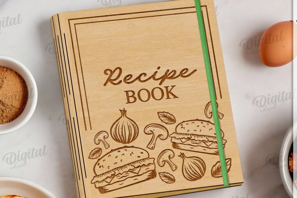 Intra απο ξύλο plywood 3mm-4mm πάχος Τρισδιάστατο εξώφυλλο βιβλίου συνταγών Δίασταση 30x20 cm INTRAFABR-122057925