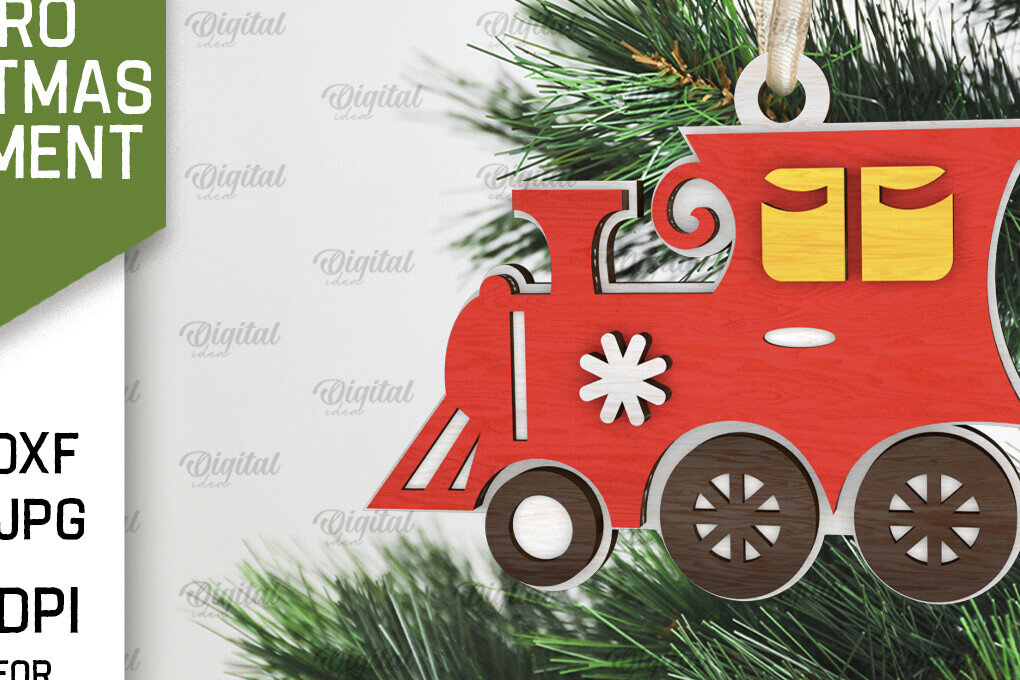 Σετ των 3 Intra απο ξύλο plywood 3mm-4mm πάχος Τρισδιάστατο ρετρό χριστουγεννιάτικο στολίδι με λέιζερ Δίασταση 8x8 cm INTRAFABR-105940185