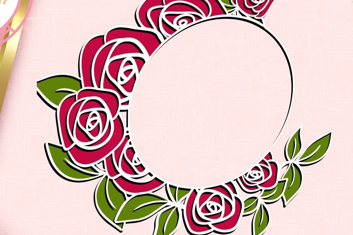 Intra απο ξύλο plywood 3mm-4mm πάχος 3D Rose Border Δίασταση 30x20 cm INTRAFABR-88688678