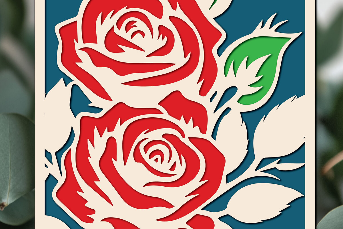 Σετ των 3 Intra απο ξύλο plywood 3mm-4mm πάχος 3D Rose Paper Cut Cut Δίασταση 4x4 cm INTRAFABR-117769749