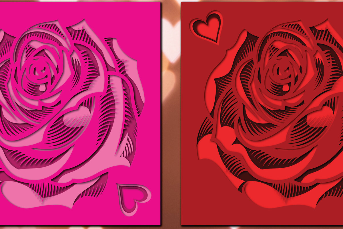 Σετ των 2 Intra απο ξύλο plywood 3mm-4mm πάχος 3D Rose Paper Cut Δίασταση 1200x1200 cm INTRAFABR-22272740