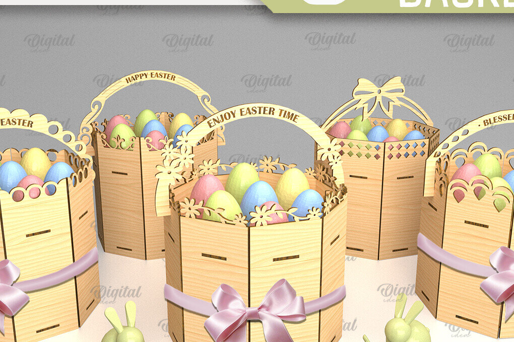 Σετ των 2 Intra απο ξύλο plywood 3mm-4mm πάχος 3D στρογγυλό πασχαλινών αυγών Δίασταση 15x15 cm INTRAFABR-90263668