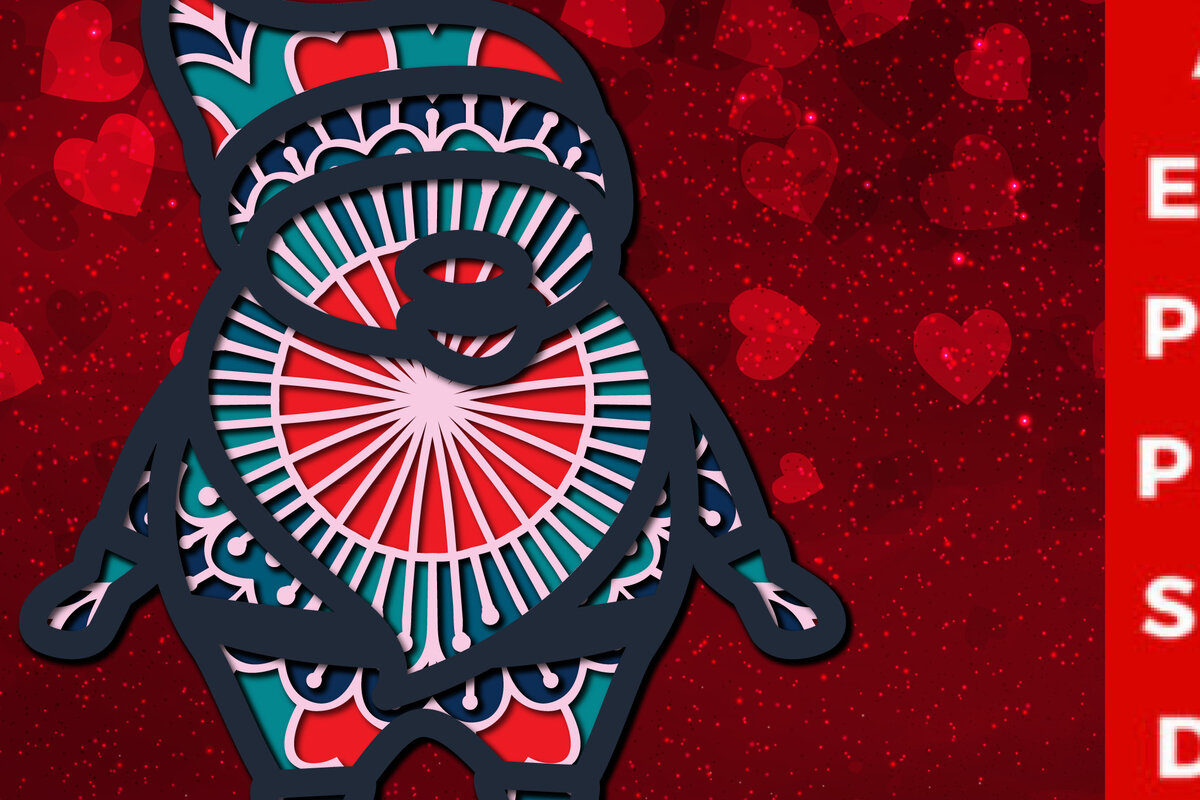 Intra απο ξύλο plywood 3mm-4mm πάχος 3D Santa Claus Valentine Multi-layer Δίασταση 30x30 cm INTRAFABR-23240277