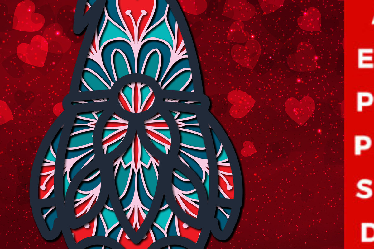 Intra απο ξύλο plywood 3mm-4mm πάχος 3D Santa Claus Valentine Multi-layer Δίασταση 30x30 cm INTRAFABR-23242222