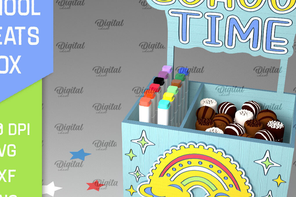 Intra απο ξύλο plywood 3mm-4mm πάχος κουτιού 3D School Treats Δίασταση 30x20 cm INTRAFABR-96051259