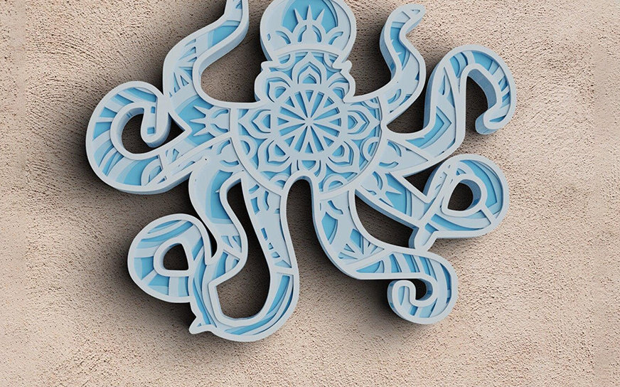 Σετ των 2 Intra απο ξύλο plywood 3mm-4mm πάχος 3D Sea Animals Sea Turtle Δίασταση 30x30 cm INTRAFABR-77074681