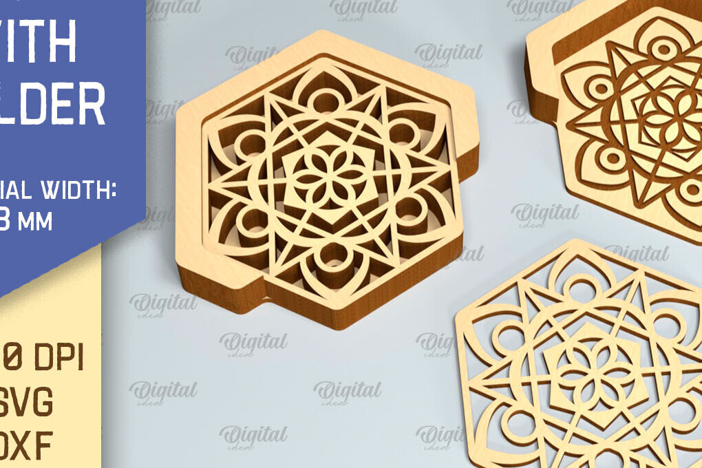 Σετ των 2 Intra απο ξύλο plywood 3mm-4mm πάχος 3D Shadow Box Aquarium Paper cut Δίασταση 25x25 cm INTRAFABR-90522551