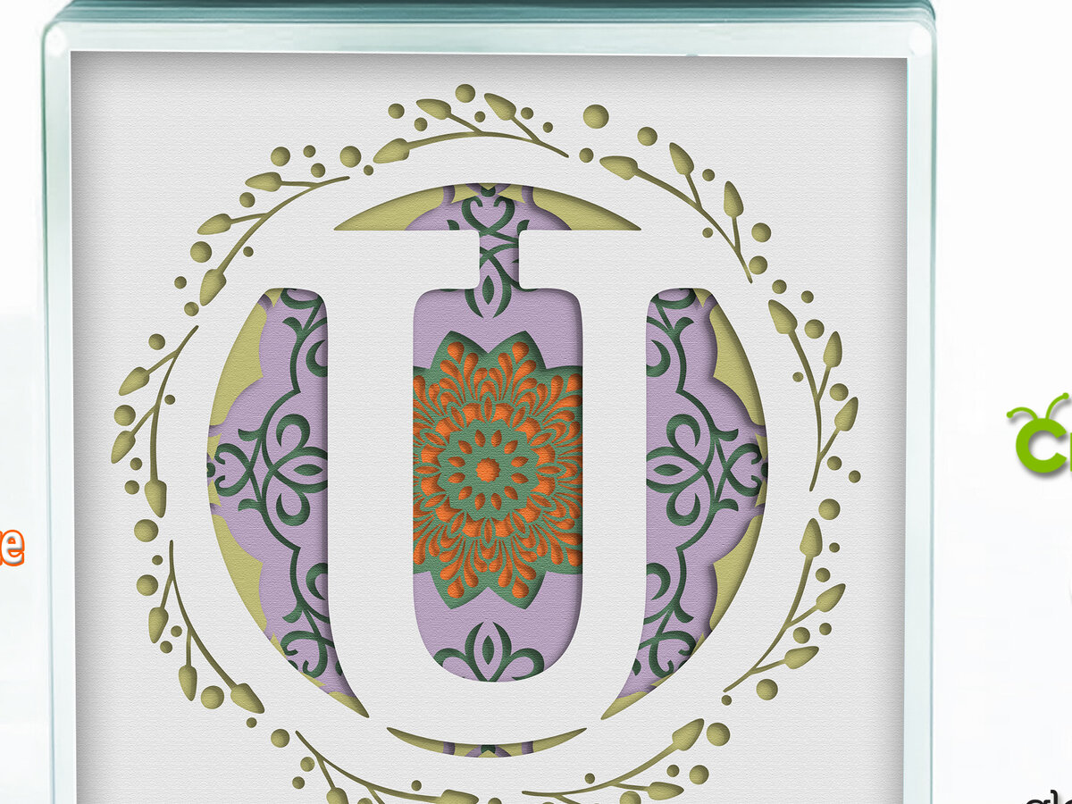 Σετ των 3 Intra απο ξύλο plywood 3mm-4mm πάχος 3D Shadow Box το Letter U Δίασταση 8x8 cm INTRAFABR-57440189