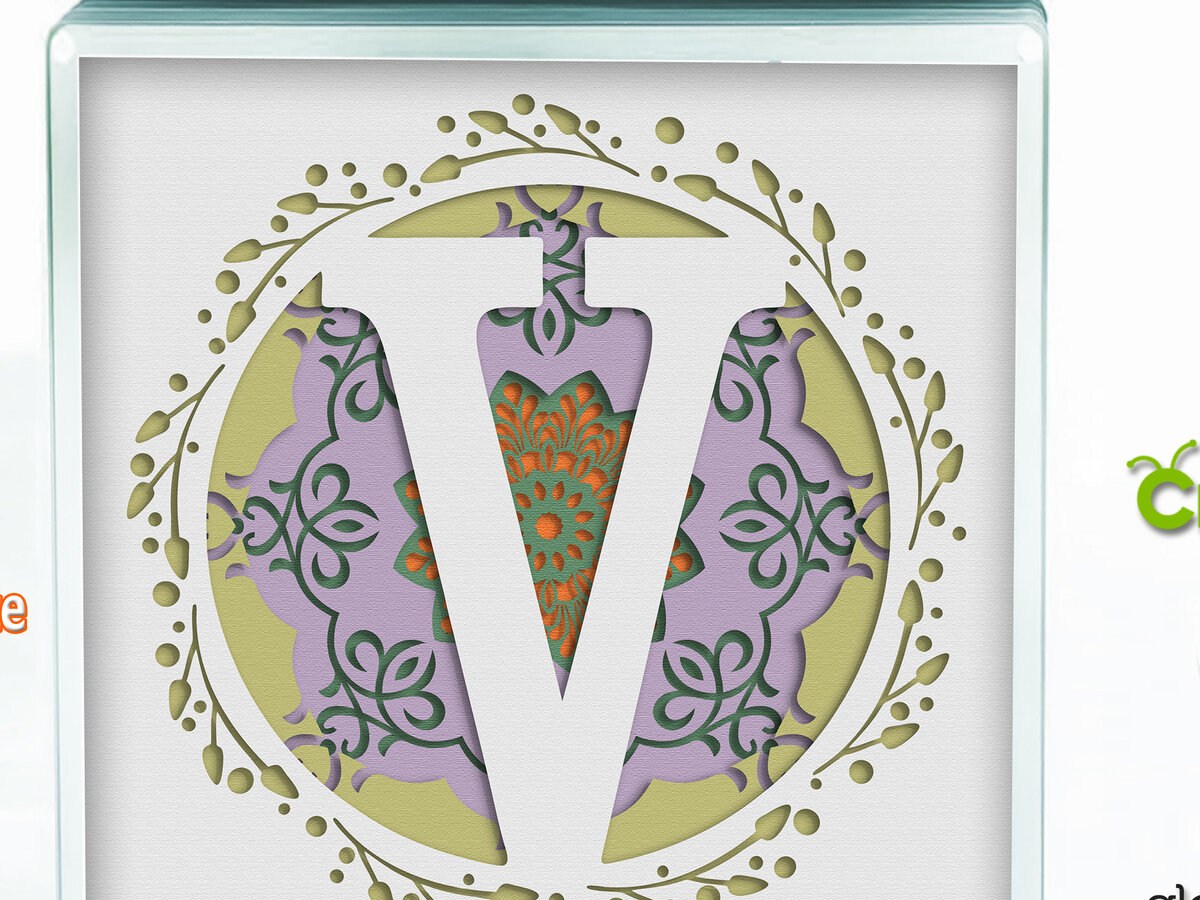 Σετ των 3 Intra απο ξύλο plywood 3mm-4mm πάχος 3D Shadow Box το Letter V Δίασταση 8x8 cm INTRAFABR-57440423