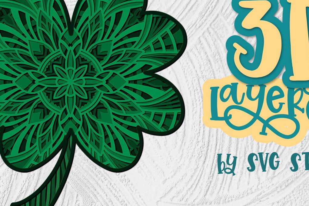 Intra απο ξύλο plywood 3mm-4mm πάχος 3D Shamrock Layered Design St Patrick's Δίασταση 30x20 cm INTRAFABR-36496245