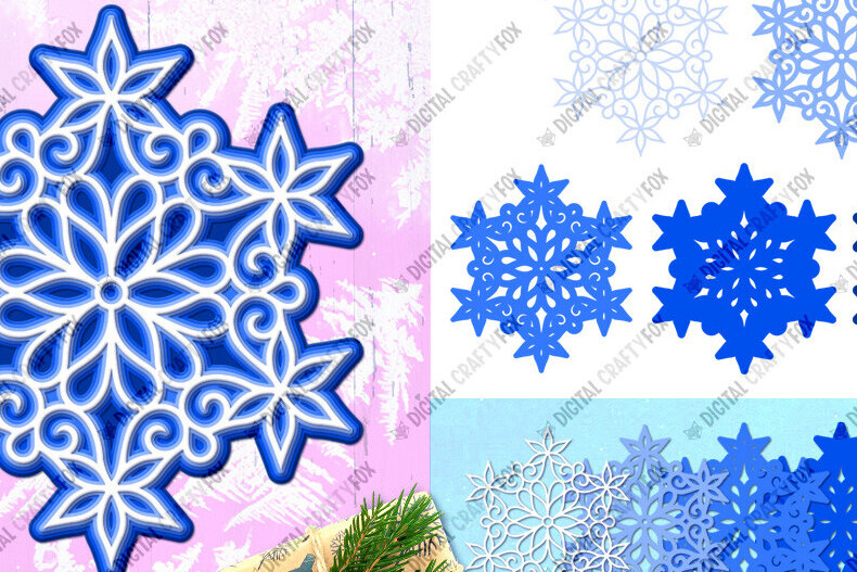 Intra απο ξύλο plywood 3mm-4mm πάχος Τρισδιάστατη χριστουγεννιάτικη κοπή με νιφάδα χιονιού Δίασταση 864x864 cm INTRAFABR-83074671