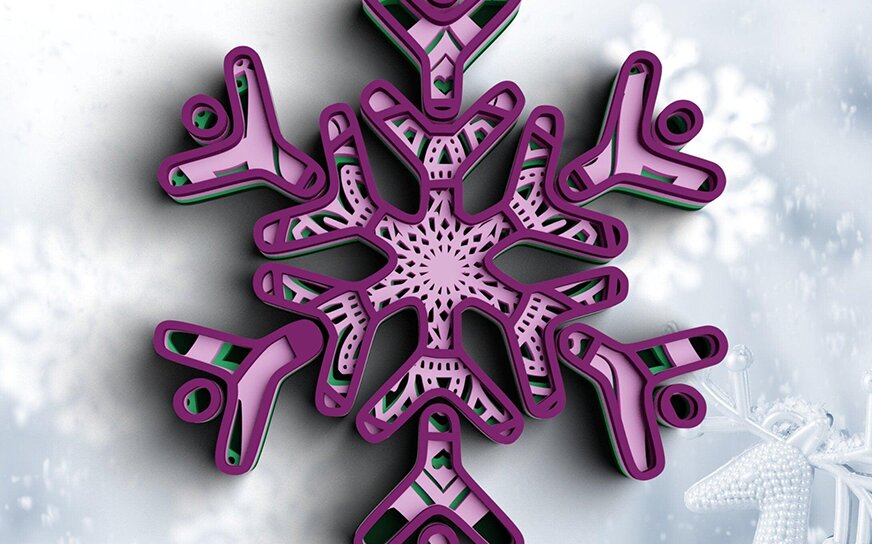 Intra απο ξύλο plywood 3mm-4mm πάχος 3D Snowflake Christmas Δίασταση 30x30 cm INTRAFABR-77143748