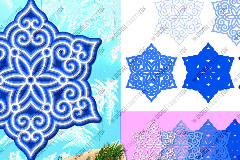 Intra απο ξύλο plywood 3mm-4mm πάχος Στολίδι 3D Snowflake , Snowflake Δίασταση 864x864 cm INTRAFABR-83074957