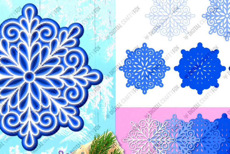 Intra απο ξύλο plywood 3mm-4mm πάχος 3D Snowflake Paper Cut, 3D Christmas Δίασταση 864x864 cm INTRAFABR-83071577