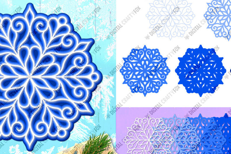 Intra απο ξύλο plywood 3mm-4mm πάχος 3D Snowflake , Χριστουγεννιάτικο Στολίδι Δίασταση 864x864 cm INTRAFABR-83074857