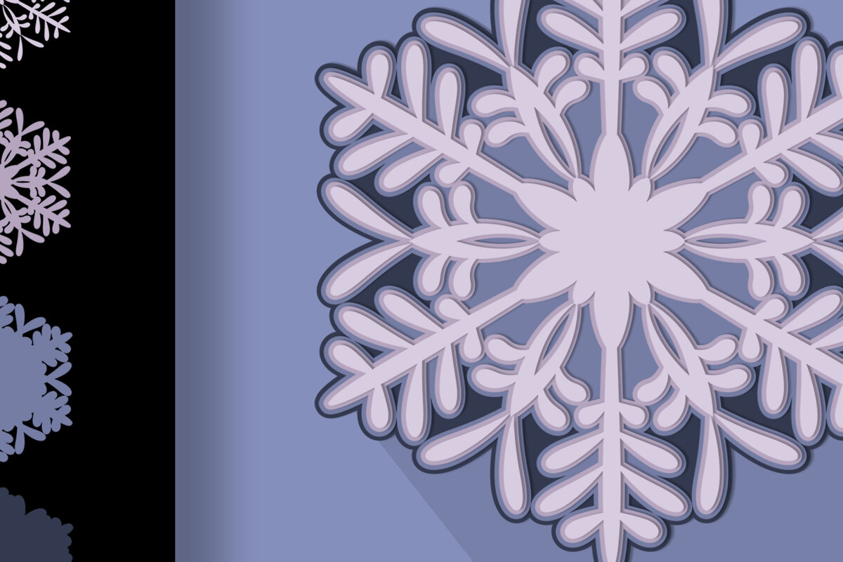 Σετ των 2 Intra απο ξύλο plywood 3mm-4mm πάχος 3D Snowflake Cut Δίασταση 15x15 cm INTRAFABR-18123334