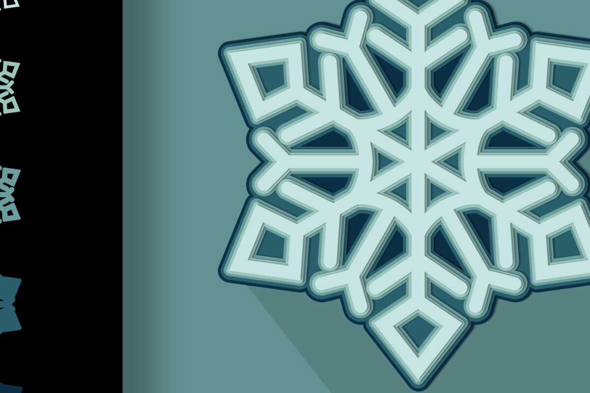 Σετ των 2 Intra απο ξύλο plywood 3mm-4mm πάχος 3D Snowflake Δίασταση 15x15 cm INTRAFABR-18062025