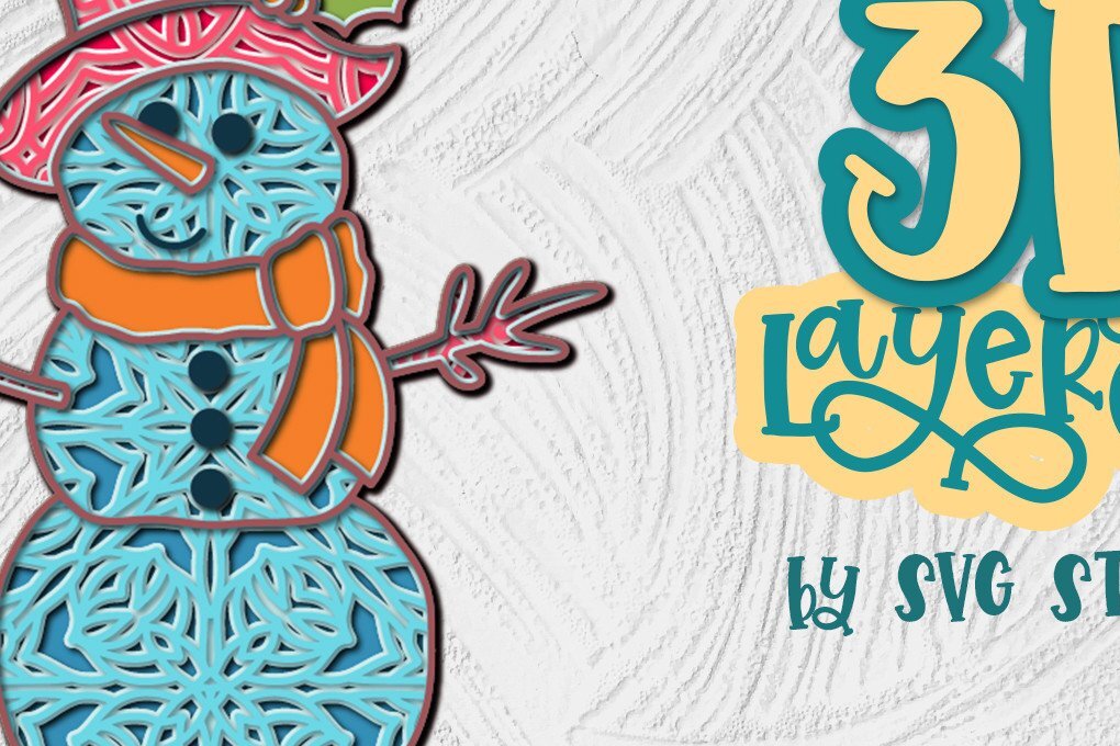 Intra απο ξύλο plywood 3mm-4mm πάχος 3D Snowman Layered Design Χριστούγεννα Δίασταση 30x20 cm INTRAFABR-36496540