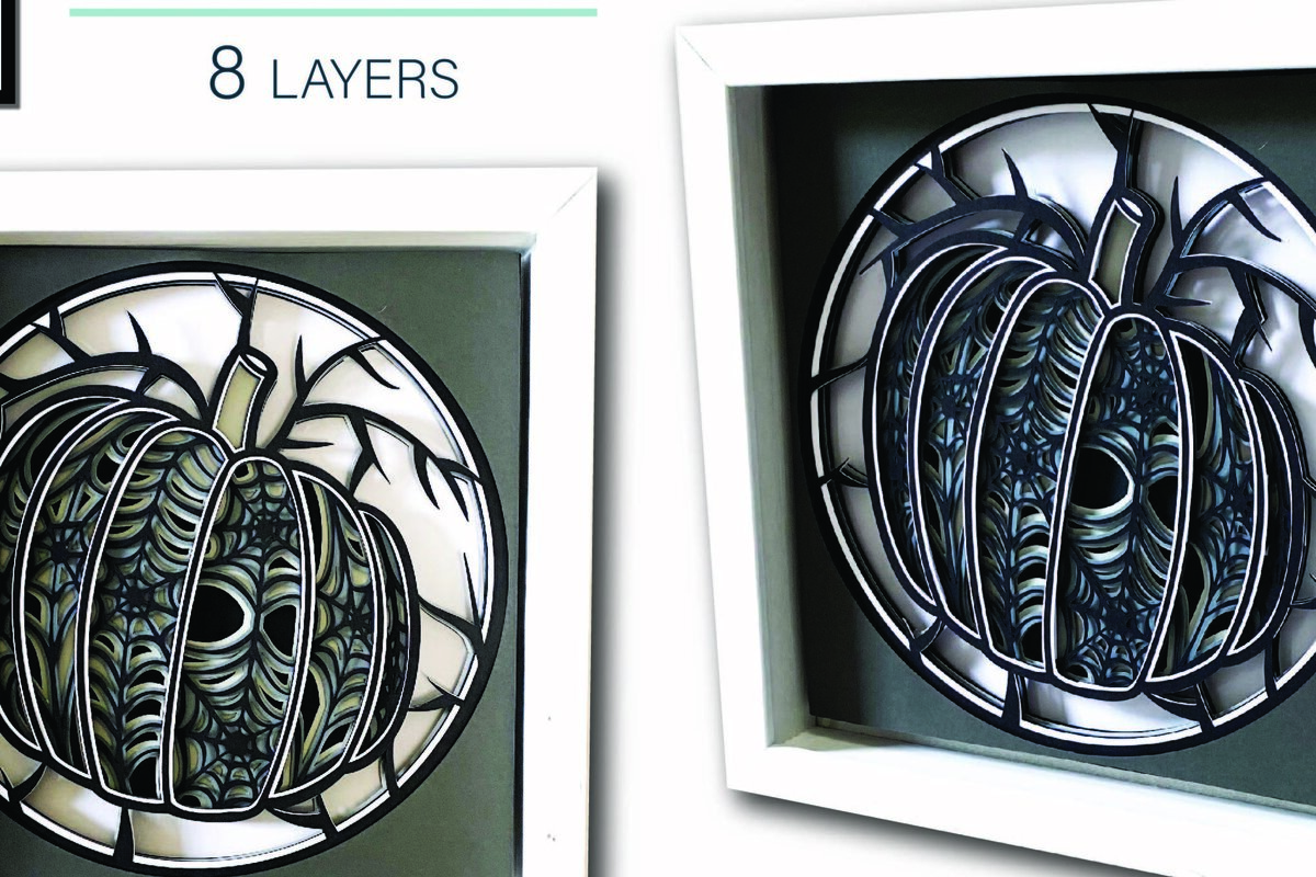 Σετ των 2 Intra απο ξύλο plywood 3mm-4mm πάχος 3D SPIDER WEB PUMPKIN Δίασταση 8x11 cm INTRAFABR-16620745