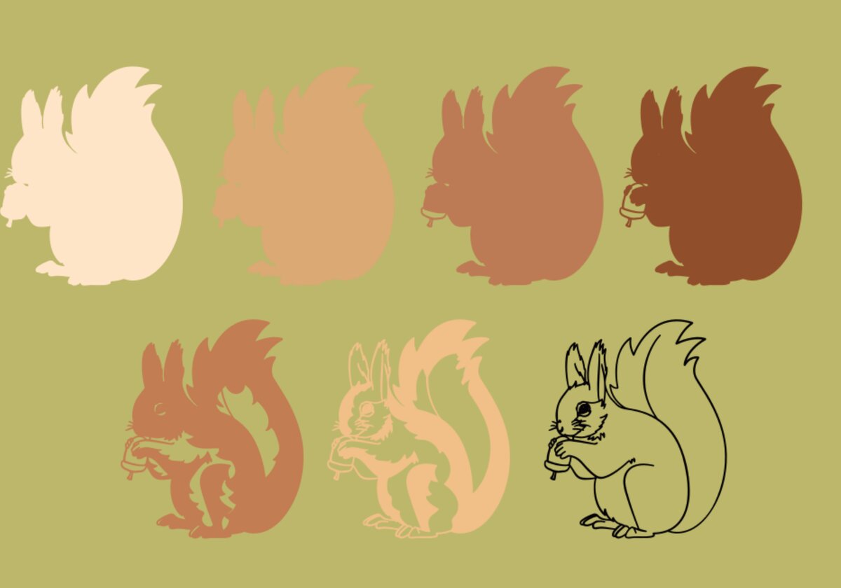 Σετ των 2 Intra απο ξύλο plywood 3mm-4mm πάχος 3D Squirrel Paper Cut Shadow Box Δίασταση 25x25 cm INTRAFABR-73217615