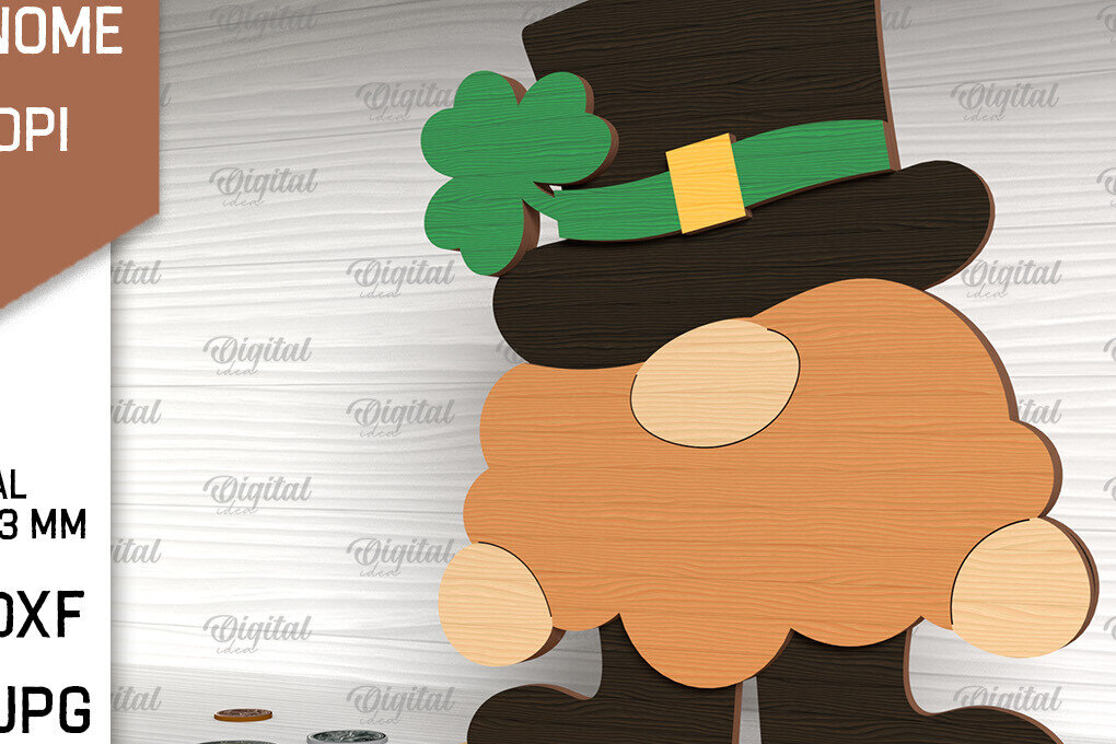 Intra απο ξύλο plywood 3mm-4mm πάχος Τρισδιάστατη Gnome του Αγίου Πατρικίου Δίασταση 30x20 cm INTRAFABR-88816995