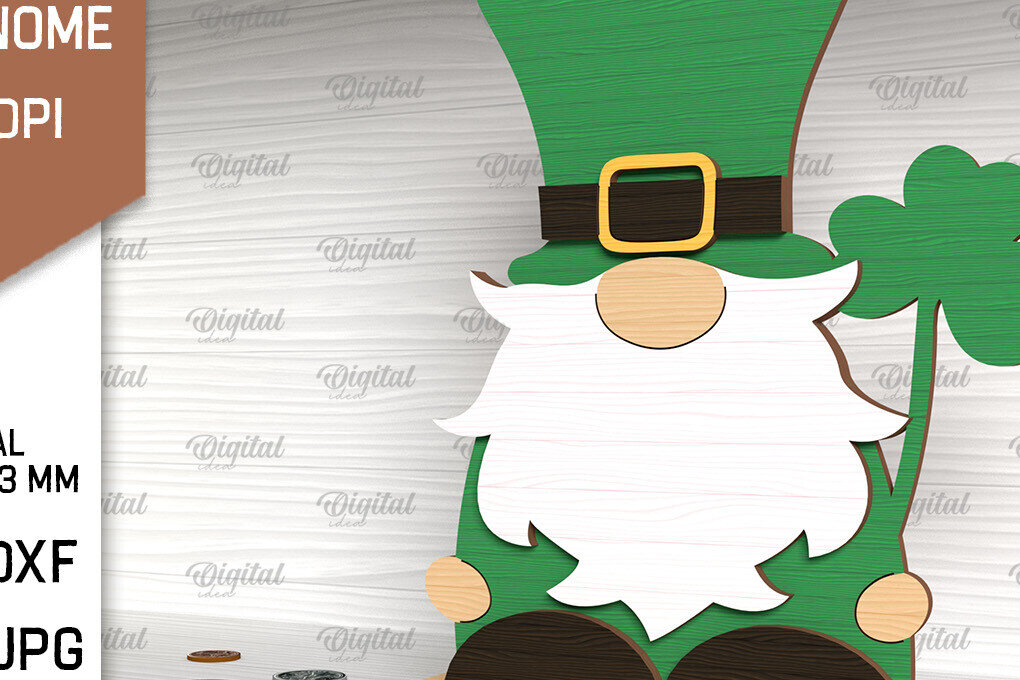 Intra απο ξύλο plywood 3mm-4mm πάχος Τρισδιάστατη Gnome του Αγίου Πατρικίου Δίασταση 30x20 cm INTRAFABR-88817026