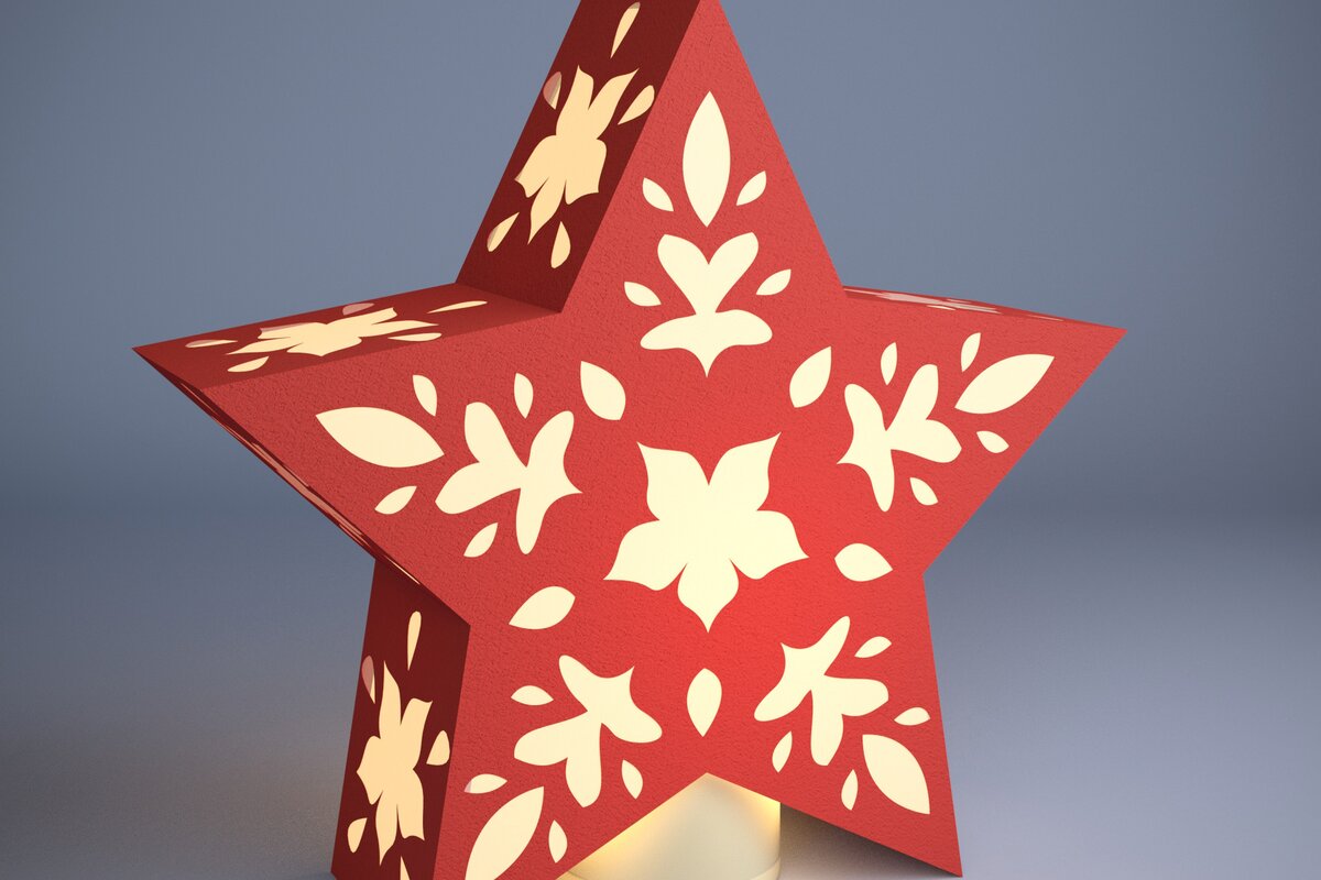 Intra απο ξύλο plywood 3mm-4mm πάχος Κοπή χαρτιού 3D Star Lantern. Φανάρι 3D Δίασταση 30x20 cm INTRAFABR-81727448