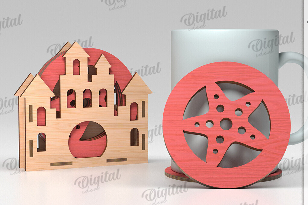 Intra απο ξύλο plywood 3mm-4mm πάχος Τρισδιάστατα καλοκαιρινά σουβέρ με Box  Δίασταση 30x20 cm INTRAFABR-121122540