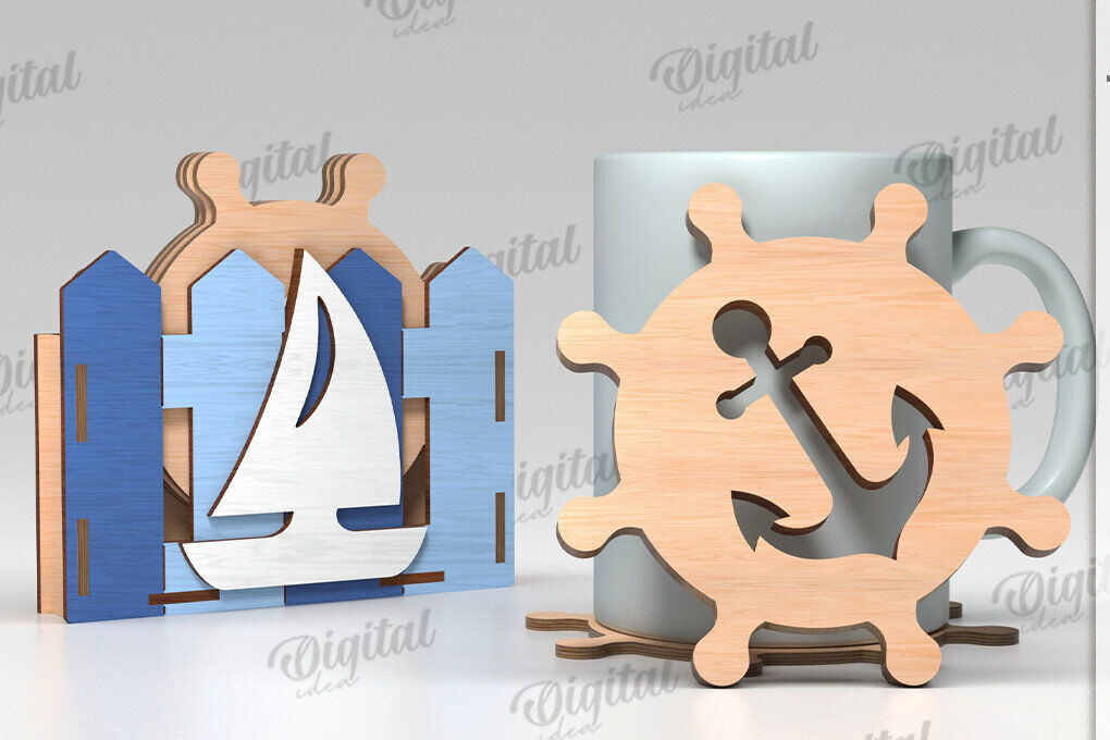 Intra απο ξύλο plywood 3mm-4mm πάχος Τρισδιάστατα καλοκαιρινά σουβέρ με Box  Δίασταση 30x20 cm INTRAFABR-121122595