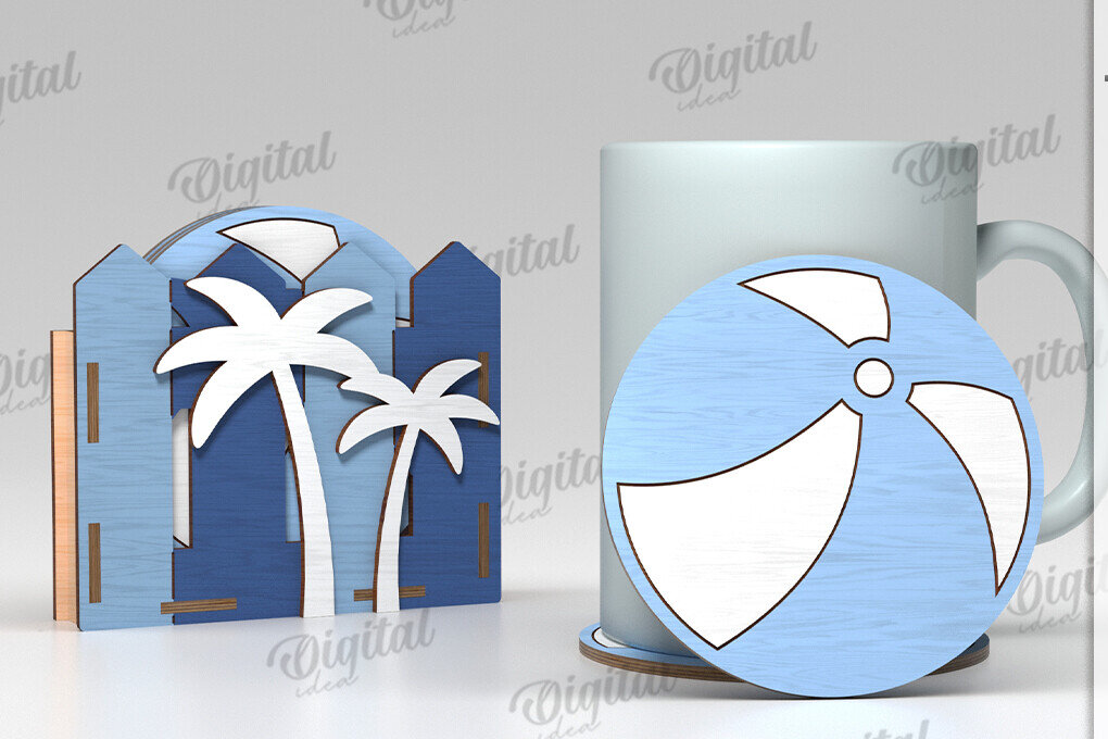 Intra απο ξύλο plywood 3mm-4mm πάχος Τρισδιάστατα καλοκαιρινά σουβέρ με Box  Δίασταση 30x20 cm INTRAFABR-121122639