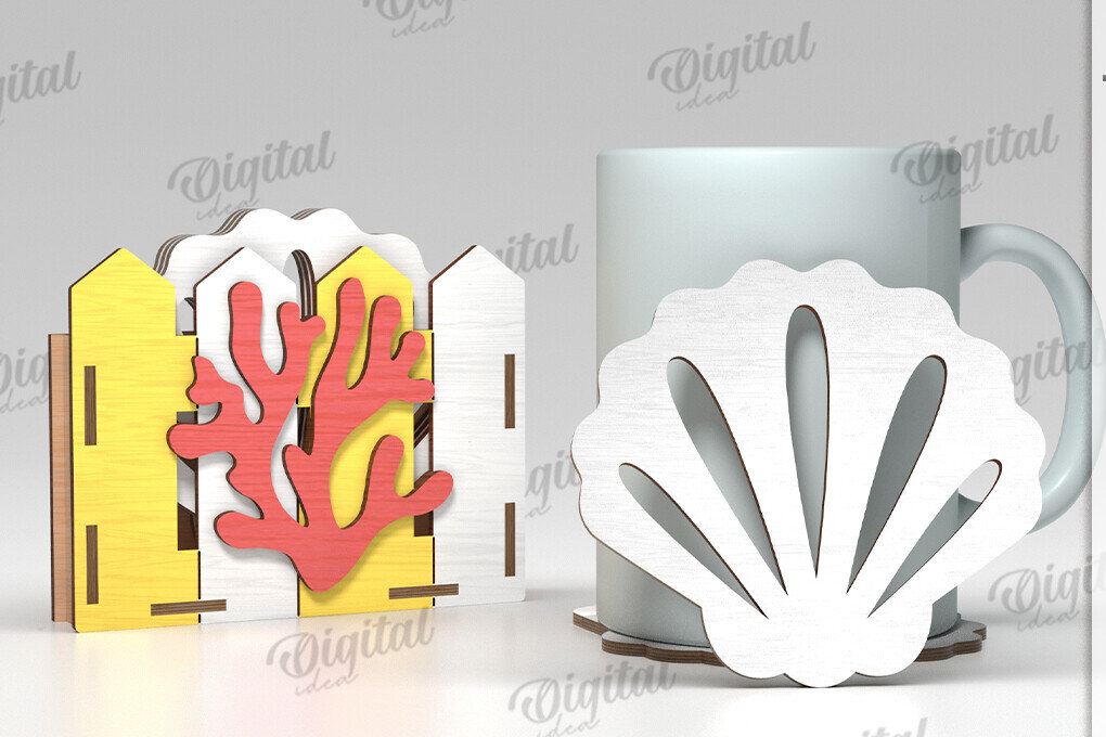 Intra απο ξύλο plywood 3mm-4mm πάχος Τρισδιάστατα καλοκαιρινά σουβέρ με Box  Δίασταση 30x20 cm INTRAFABR-121122715