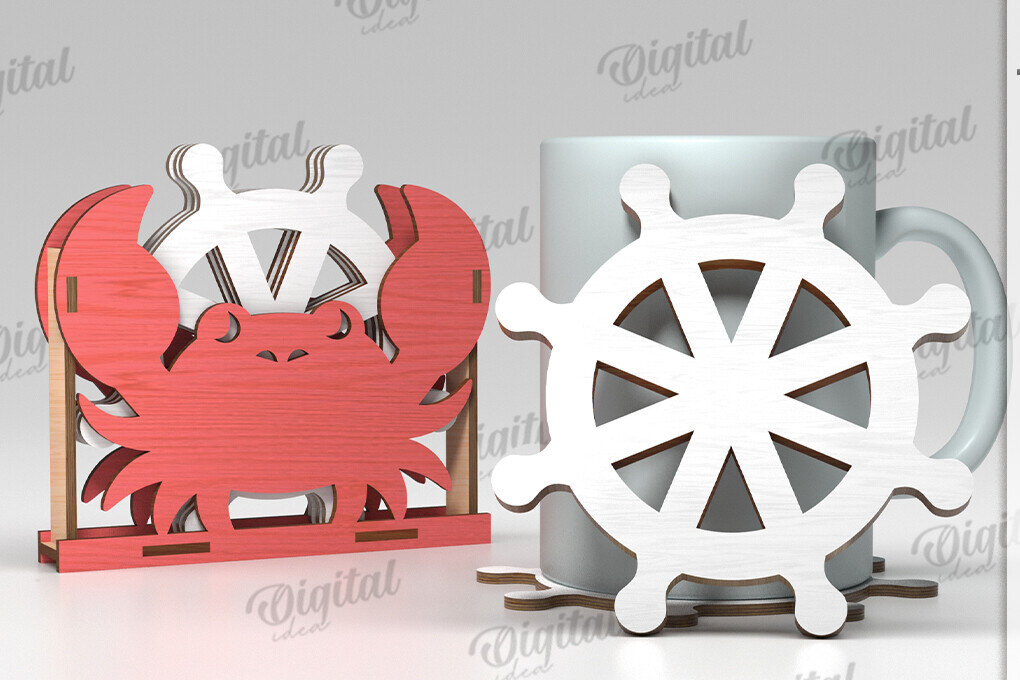 Intra απο ξύλο plywood 3mm-4mm πάχος Τρισδιάστατα καλοκαιρινά σουβέρ με Box  Δίασταση 30x20 cm INTRAFABR-121122756