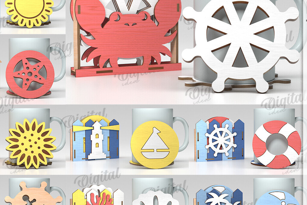 Intra απο ξύλο plywood 3mm-4mm πάχος τρισδιάστατων καλοκαιρινών σουβέρ με κουτιά Δίασταση 30x20 cm INTRAFABR-120972866